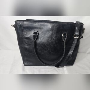 Patricia Nash Mozia Black Leather Tote Purse Handcrafted Heritage Collection